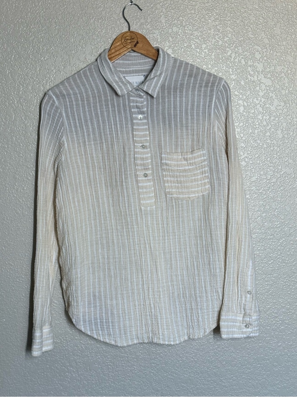 Alice Walk Striped Cotton Gauze Blouse Medium Ombré